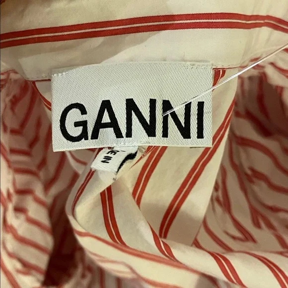 Ganni Striped Long Sleeve Dress size 34 - Picture 2 of 9